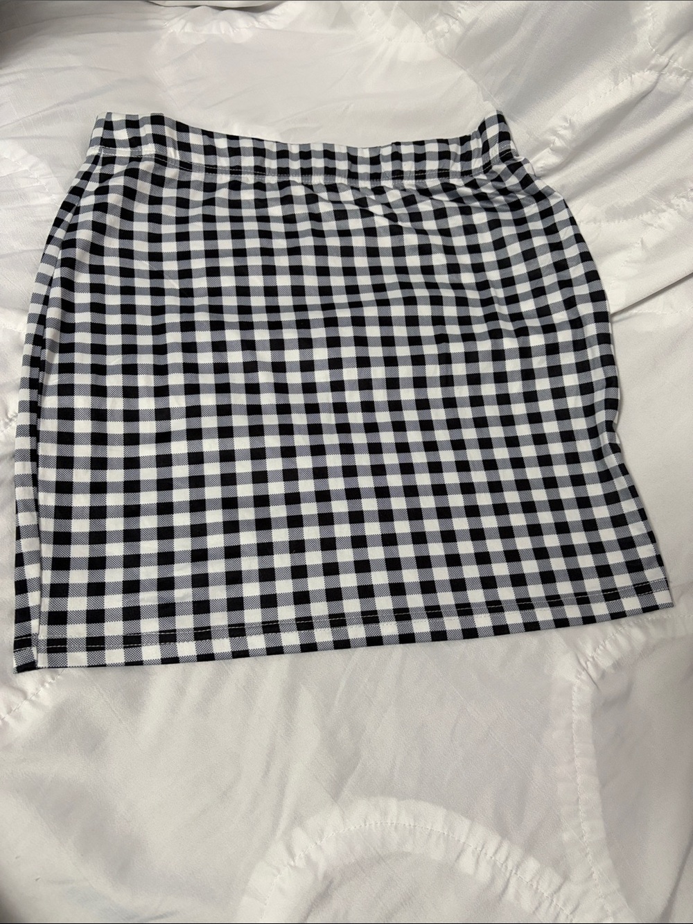SHEIN Black & White Gingham Mini Skirt